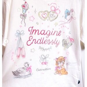Zara Girls Short Sleeve T Shirt Sz 13/14 Coquette Girly Bows Cats Bunny Cute